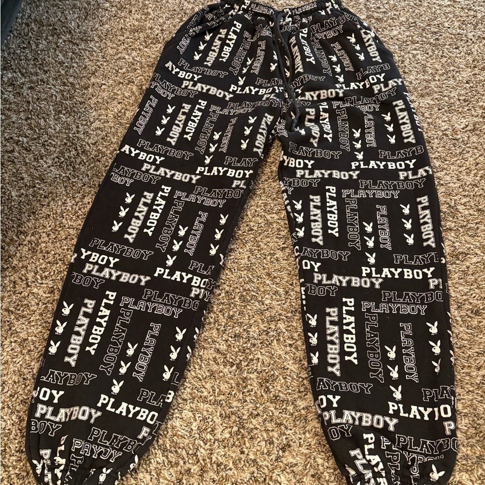 Playboy x Missguided Black and White Lounge Pants